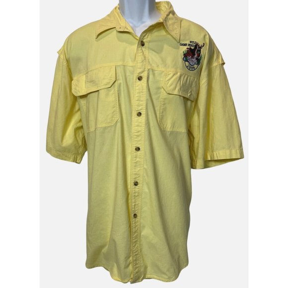 World Wide Sport Men's XL Vented Short Slv Fishing Hiking Yellow, Logo 2006 - Picture 3 of 10